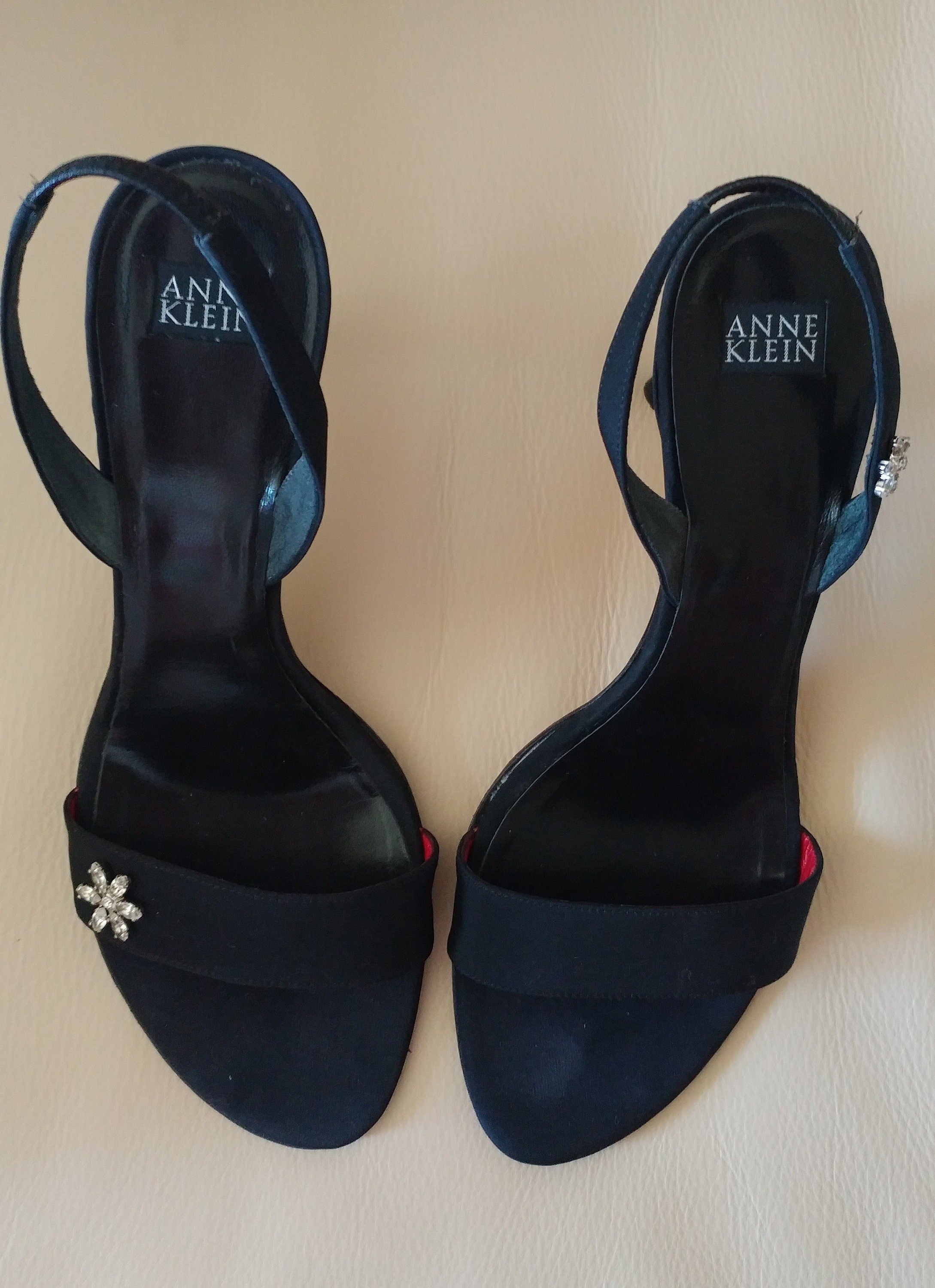Black Rhinestone Anne Klein Kitten Heels Etsy