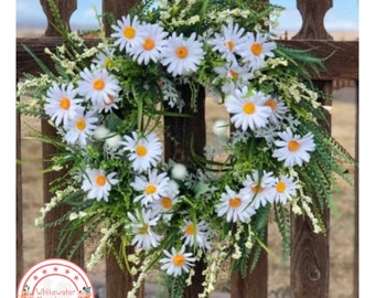 Daisy Wreath, Daisy Wreath for Spring, Summer Daisy Wreath, Daisy Wreath for Every Day, Daisy Wreath for Wedding, Mother's Day Gift