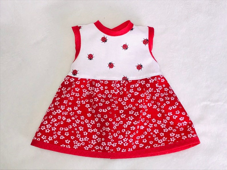 Kleid mit Marienkäfern Puppenkleidung 36 cm Puppenkleid Bild 3