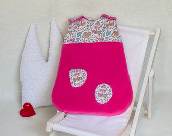 Puppenkleidung 30 cm - Schlafsack pink mit Eulen