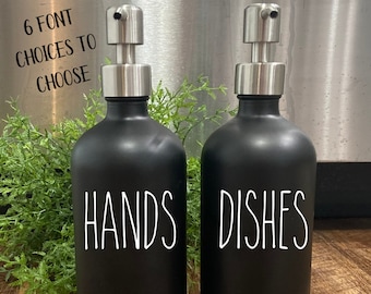 Glass Soap Dispenser, Dish Soap Dispenser, Liquid Hand Soap, Farmhouse Decor