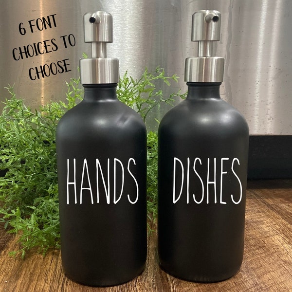 Glass Soap Dispenser, Dish Soap Dispenser, Liquid Hand Soap, Farmhouse Decor