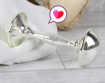 engraved baby rattle