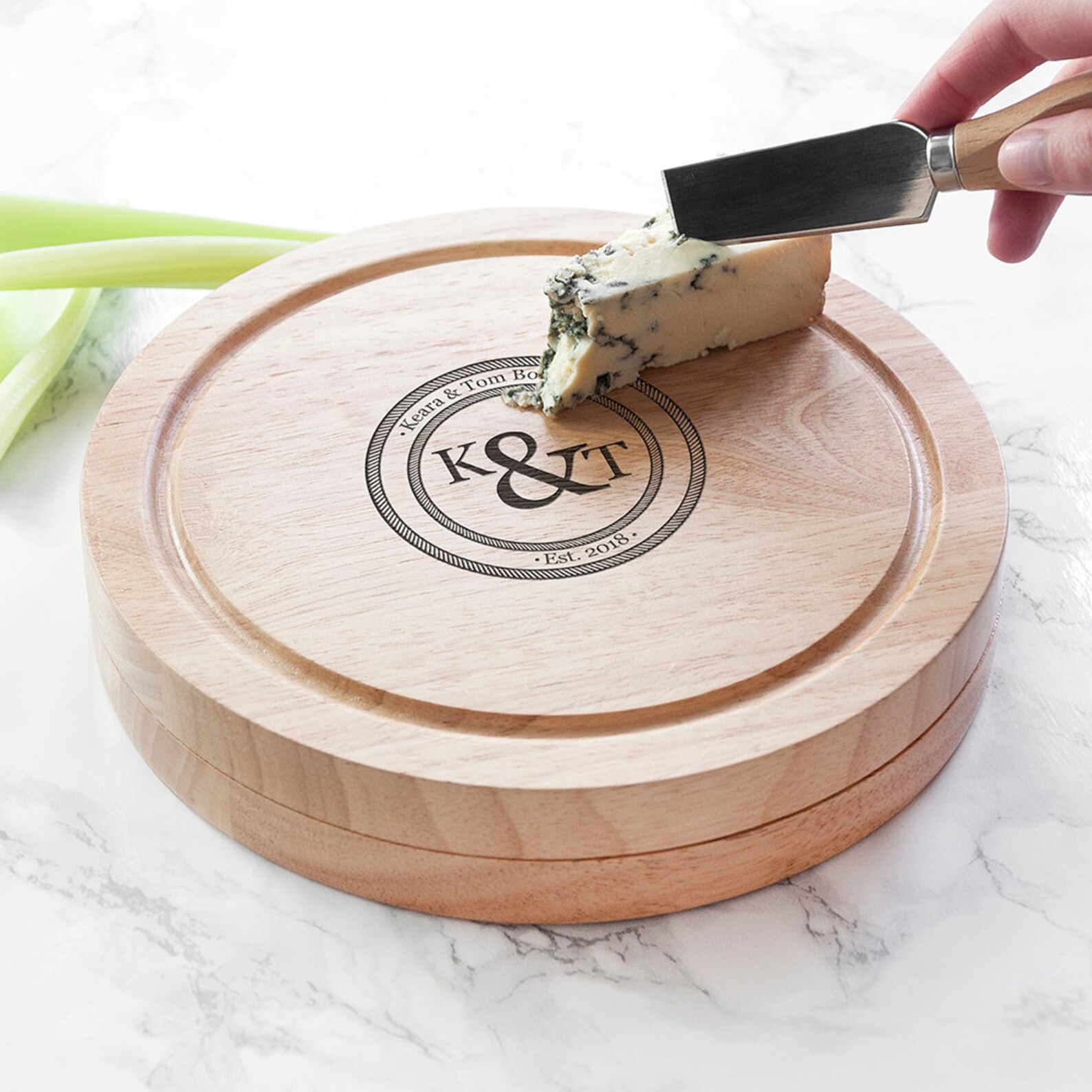 Personalised Cheese Board Set Monogram Cheese Board Etsy