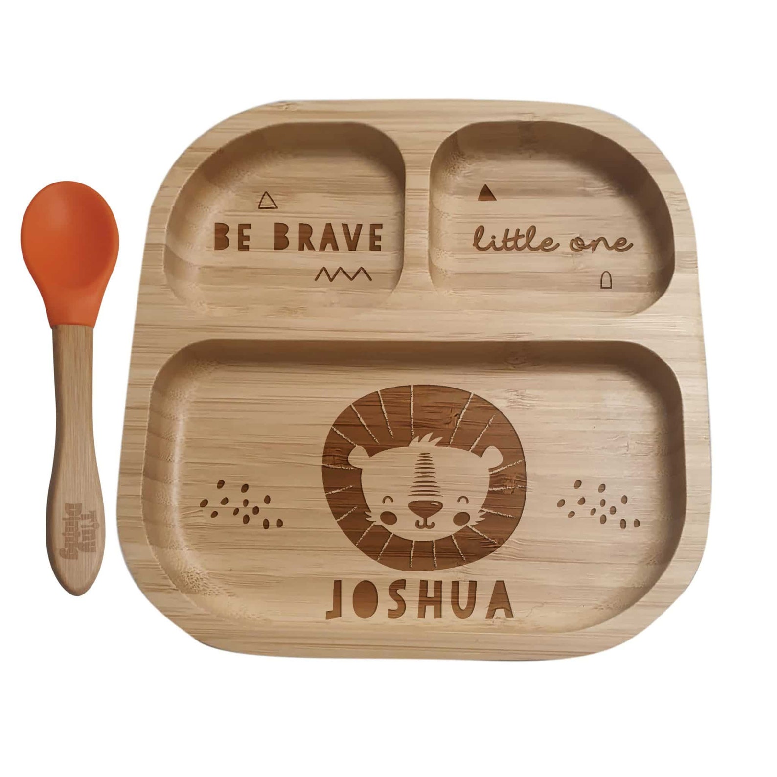 Personalised Bamboo Plate & Spoon Personalised Baby Plate Etsy