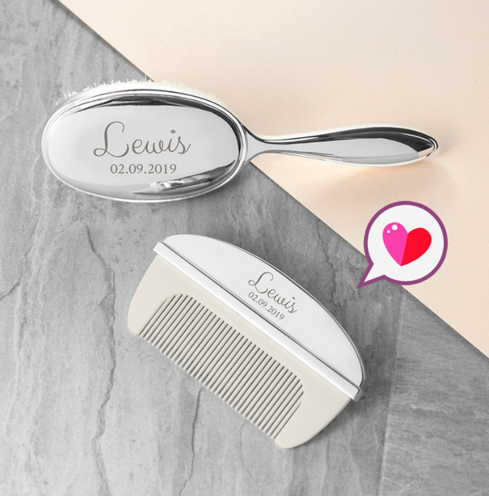 Personalised Baby Hair Brush and Comb Set/ Engraved Newborn Etsy