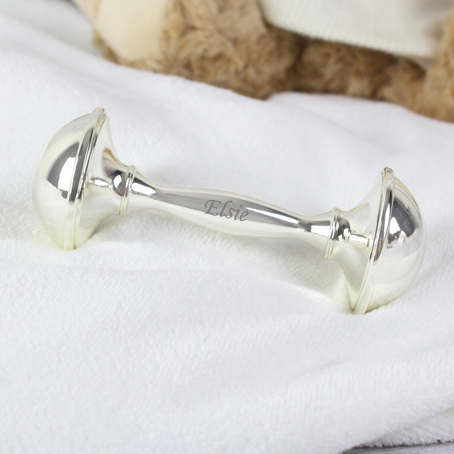 Personalized Baby Rattle Silver Baby Rattle Baby Shower Etsy