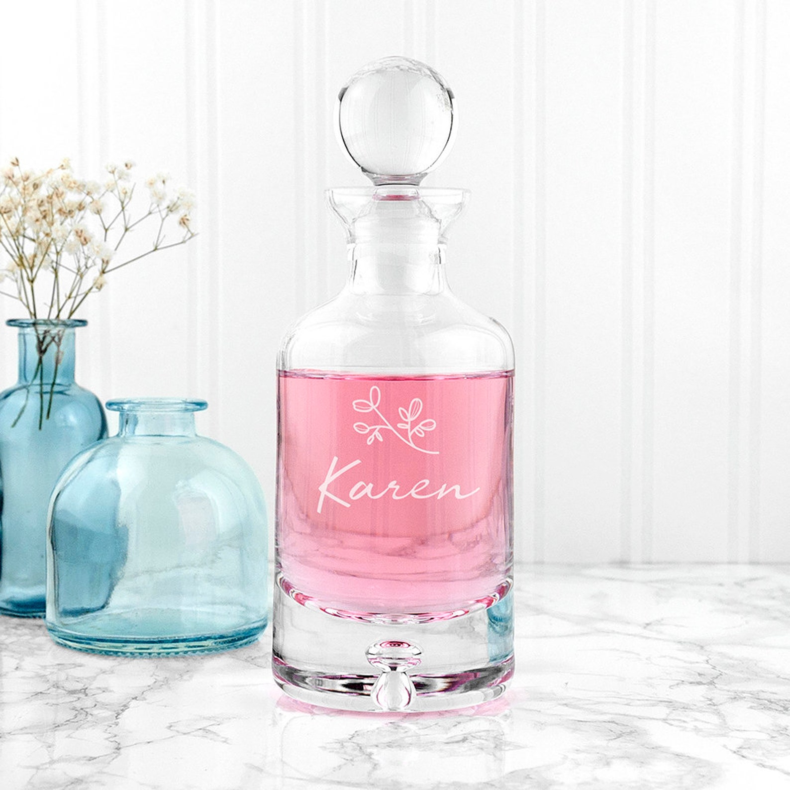 Personalised Contemporary Engraved Gin Decanter Bottle Etsy