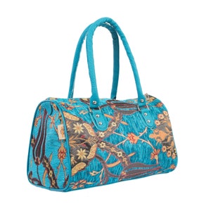 Bolso Boho en Tela Aqua Botanical + Monedero Gratis