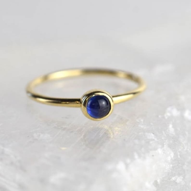 promise ring,genuine sapphire ring,women ring,gift for mom,solitaire ring,gift for mother Dainty ring,14K solid yellow gold minimalist ring