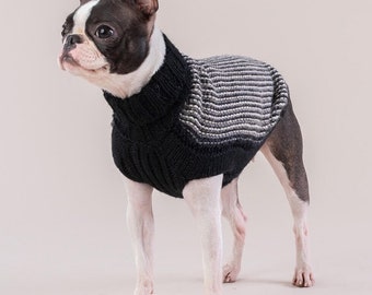 Dog sweater Alpaca Pop Corn Black for small and large.