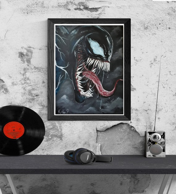 Venom Acrylic Original Painting on Canvas Fanart 11x14inches | Etsy