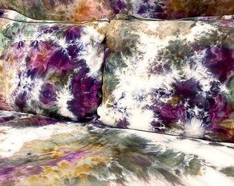 Bed Rocks - Hand Dyed Duvet Or Sheet Set - Bohemian Tie Dye Bedding - Made To Order