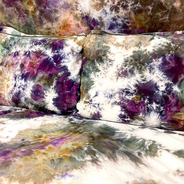 Bed Rocks - Hand Dyed Duvet Or Sheet Set - Bohemian Tie Dye Bedding - Made To Order