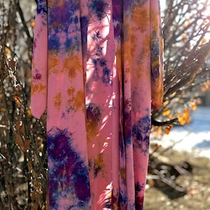 Moon-flowered Kimono - Ice Dye - Tie Dye Robe - Made To Order - 3/4 Sleeves - Regular And Plus - Knee And Ankle Length