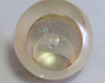 Eickholt Signed 1992 Iridescent Controlled Bubble Paperweight