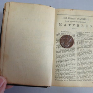 Antique 1893 DUTCH Miniature New Testament Bible