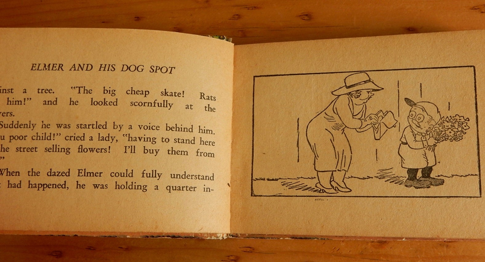 1935 Children's Book ELMER and His DOG SPOT Newspaper Comic Strip Cartoon Style Book by Doc