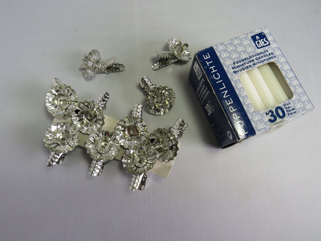 12 Christmas Tree Candle Clip Holders W/ Box of Candles. Etsy