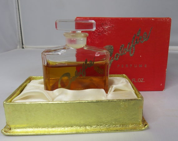 1950's French GOLDFIRE Perfume by Wrisley Full Bottle in Original