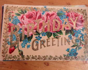 50 ANTIQUE Birthday Postcard Destash Lot for Collecting or Crafting.   Lot 2