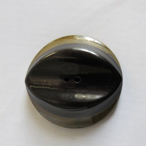 2 Color Spinach Green & Black Bakelite Button 1.3/4&quot;.   TBU39