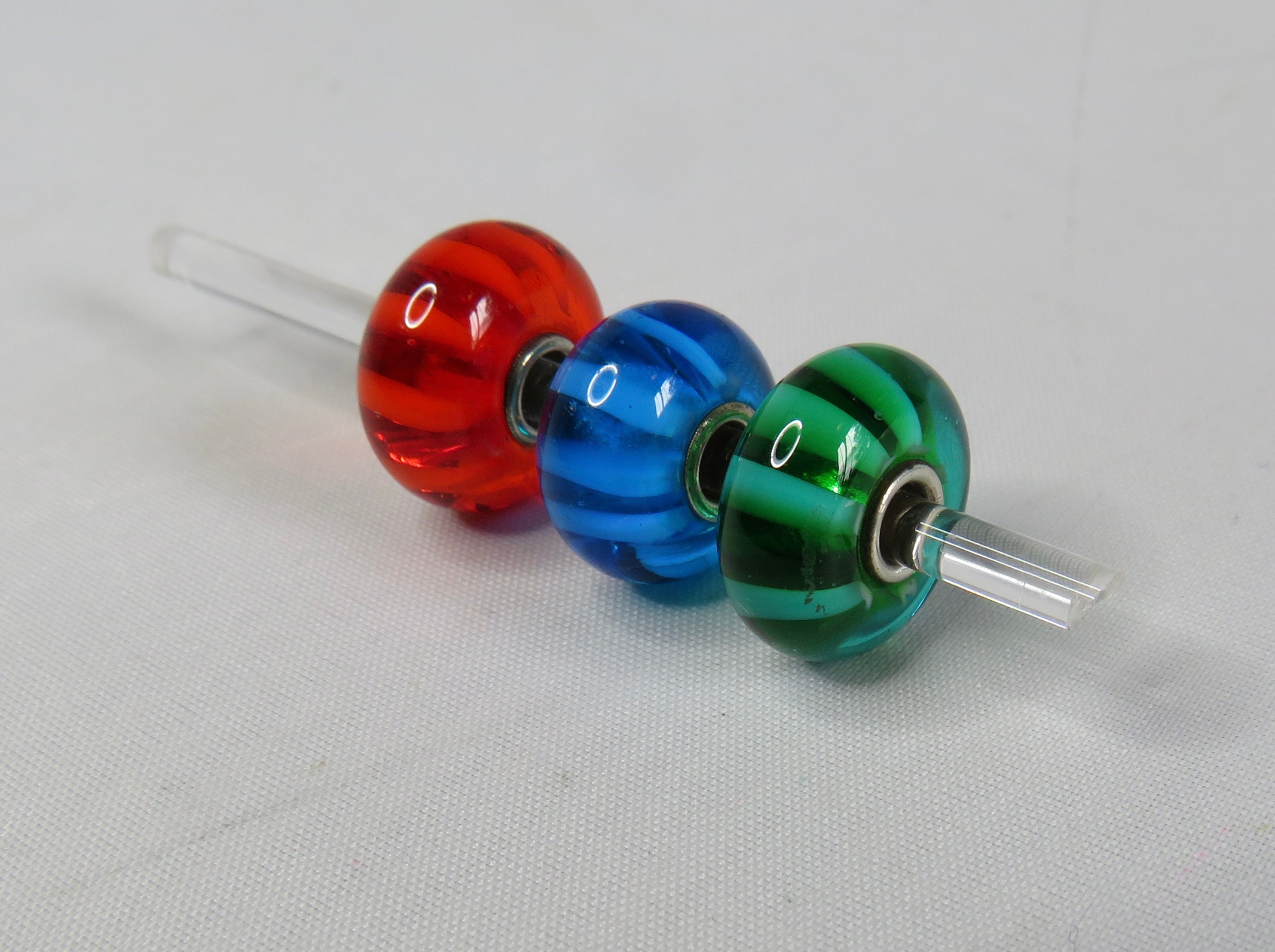 3 Authentic TROLLBEADS 925S LAA Stripe Beads Red Blue Green Etsy