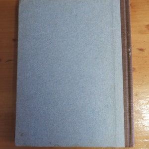 May include: A light blue hardcover book with a brown spine.