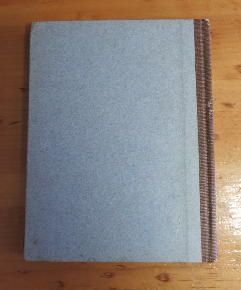 May include: A light blue hardcover book with a brown spine.