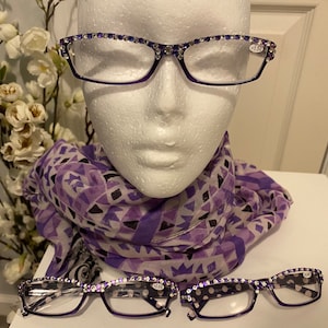 Purple Polka Dot Swarovski & Crystal Blinged Out Readers!