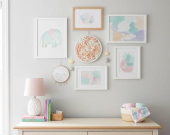 Peach and Cream Circle Weave Wall:  Hoop Weave Hanging, Nursery art, girls room decor