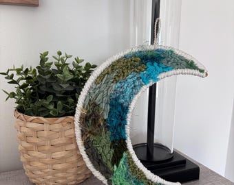 Woven Crescent Moon Wall Hanging: Moon Art, Nursery Decor