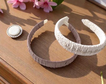 Macrame Headband: Wide Cotton Knot Hairband