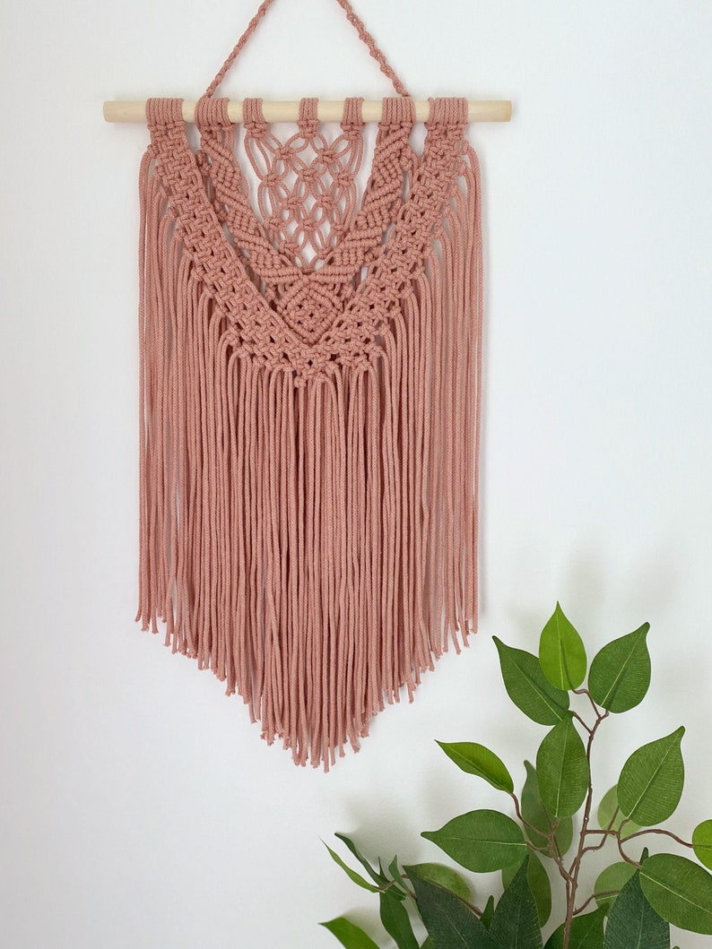 Blush Macrame Wall Hanging Blush Macrame Hanging Woven Wall Etsy