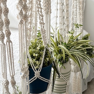 Handmade Macrame Plant Hanger: Boho Home Decor, 36-40 inch