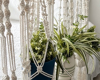 Handmade Macrame Plant Hanger: Boho Home Decor, 36-40 inch