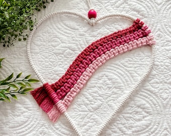 Macrame Rainbow Heart: Nursery Wall Decor