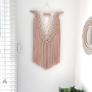 Large Blush Ombré Macrame Wall Hanging