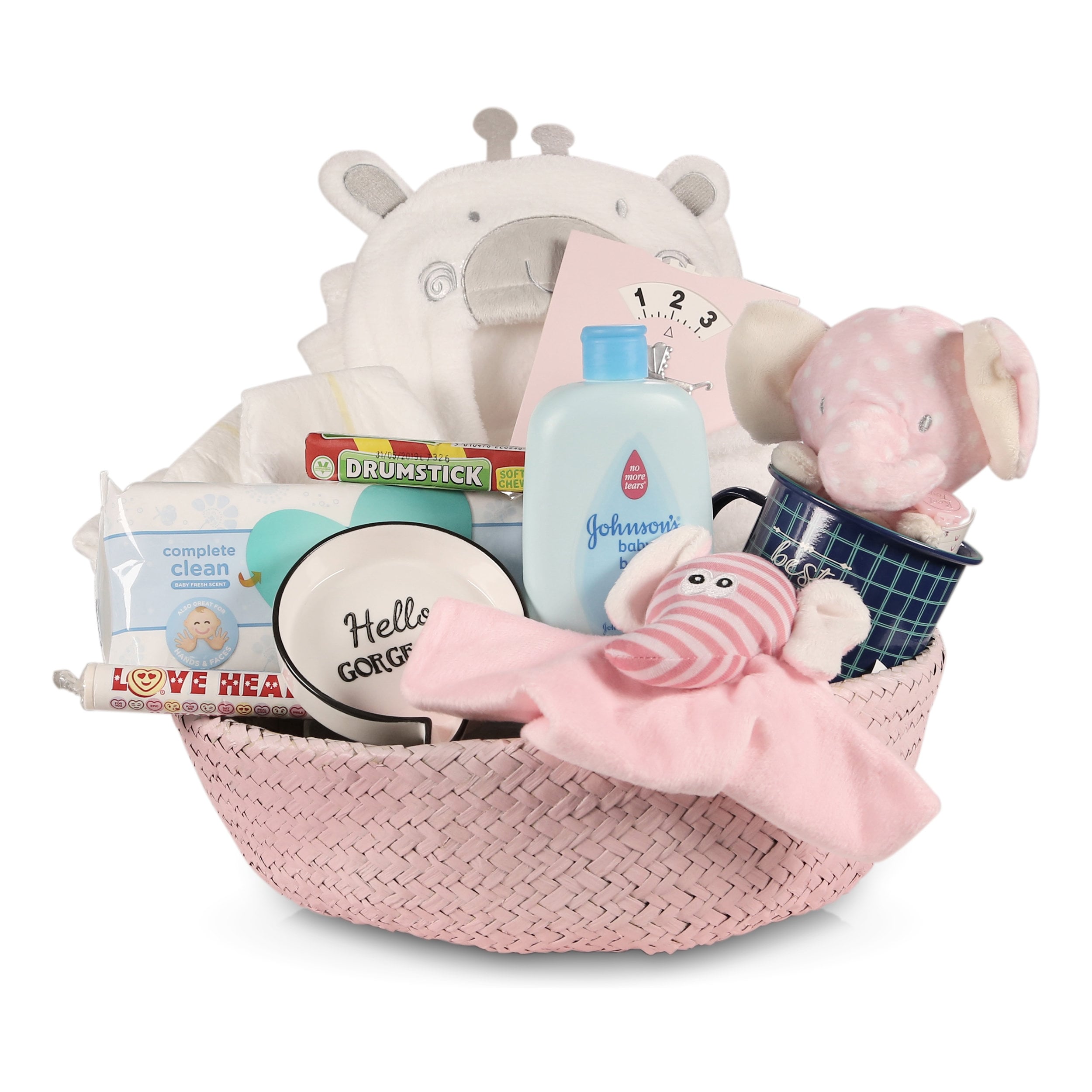 Girl Baby Gift Hamper Pink Baby Basket Full of Treats for Etsy