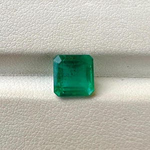 Piedra preciosa suelta de esmeralda zambiana natural de 7 mm, excelente, con corte cuadrado y buen brillo, certificada, para joyería, 1,69 quilates. imagen 5