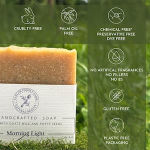 Goats Milk Soap With Essential Oils - Dye Free & Plastic Free Packaging