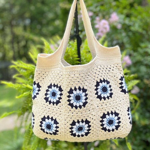 Evil Eye Pattern Crochet Bag - Etsy