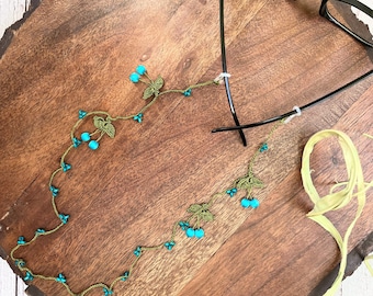Turquoise lenzenvloeistofketting / brilkoord / gehaakte brillenketting / brillenketting / lenzenvloeistofbandje / lenzenvloeistofhouder voor haar