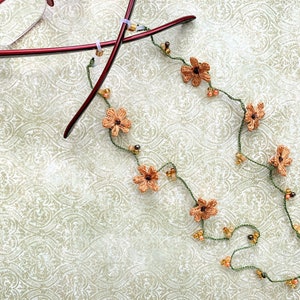 Cadena para gafas / Cadena para gafas de lectura / Cordón para gafas / Collar para gafas con flores / Cadena para gafas de sol / Cadena para gafas para mujer
