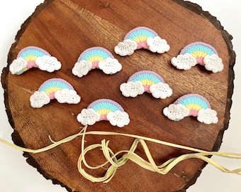 Pinzas para el pelo para niña / Pinzas de crochet / Pinzas para el pelo para niña pequeña / Accesorios para el pelo de bebé / Pinza arcoíris / Regalo para baby shower de niña