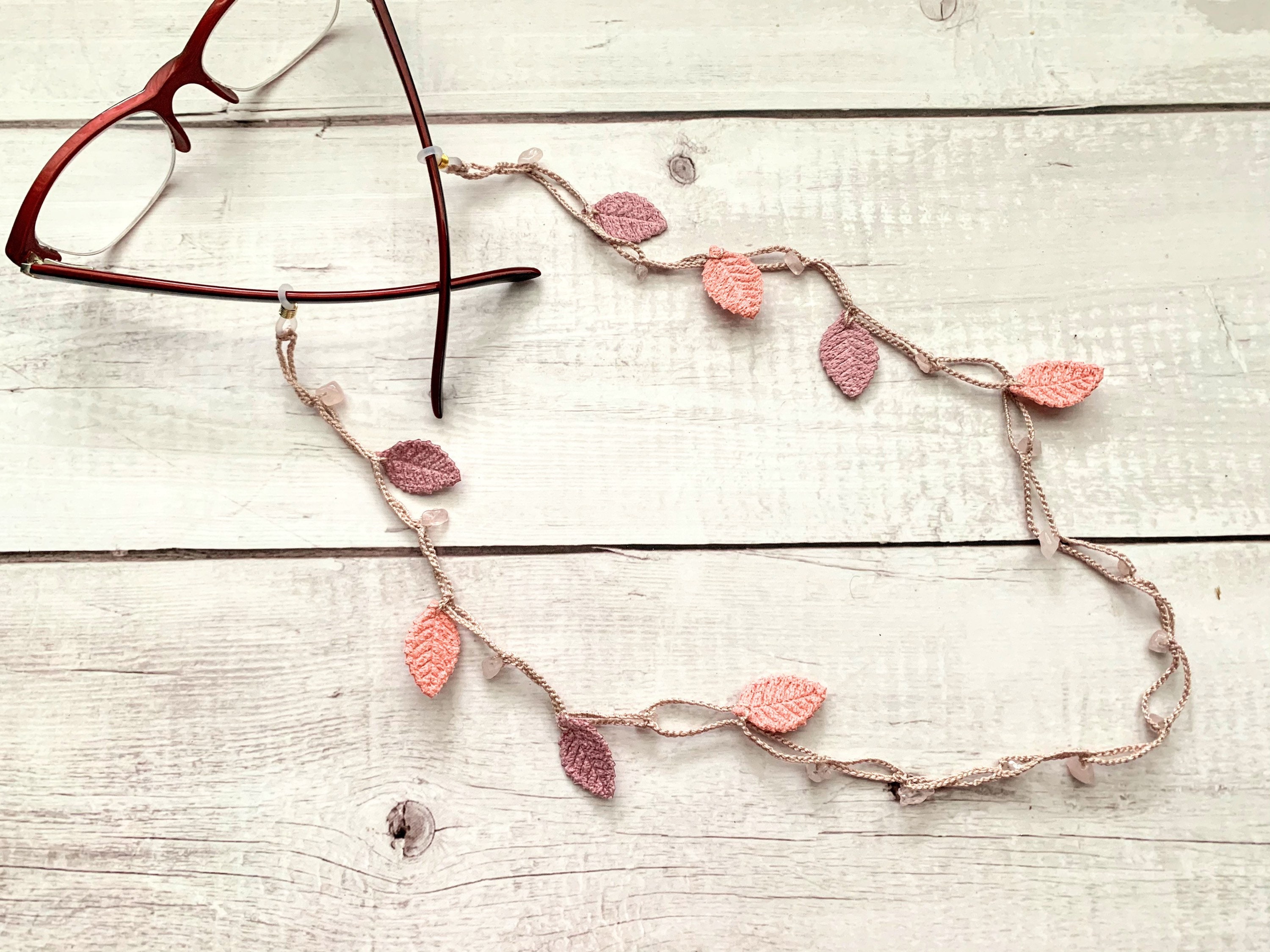 Lenzenvloeistofketting / brilketting / zonnebrilketting / brillenketting / gehaakte lenzenvloeistofketting / brilhouder / brilkoord