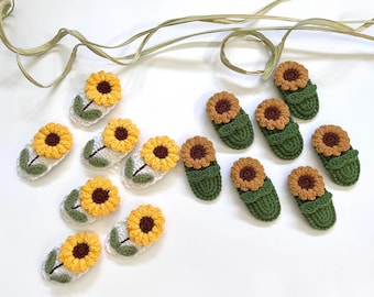 Sunflower Hair Clip / Floral Hair Barrettes /Crochet Hair Clip / Cottegacore Hair Clip / Flower Hair Accessories / Cute Hair Clips for Girls