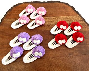 Pinzas para el pelo para sombreros / Accesorios de crochet para el pelo / Pinzas para el pelo con broche / Pinzas para el pelo de bebé / Pinzas bonitas para el pelo / Pasadores para el pelo de niño pequeño / Regalo para baby shower