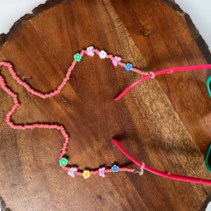 Chaîne de lunettes pour enfants / Porte-lunettes pour enfants / Chaîne de lunettes de soleil pour filles / Chaîne de lunettes amusantes pour enfants / Chaîne de lunettes en perles / Cadeau pour fille