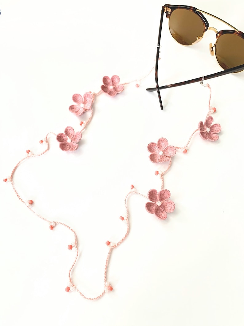 Glasses Chain Crochet / Flower Sunglasses Chain / Eyeglass Etsy